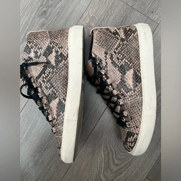 Mens Balenciaga Arena High 'Python' Trainers  | Size 43 | Brown and Black