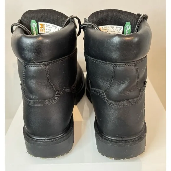 Men's Blk Direct Attach 6&quot; Steel Toe Waterproof Work Boot Size 8.5 ASTM F2513-18