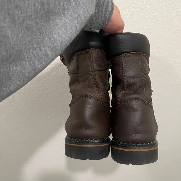 Men's Brown McRae Industrial Steel-Toe Boots 8 1/2
