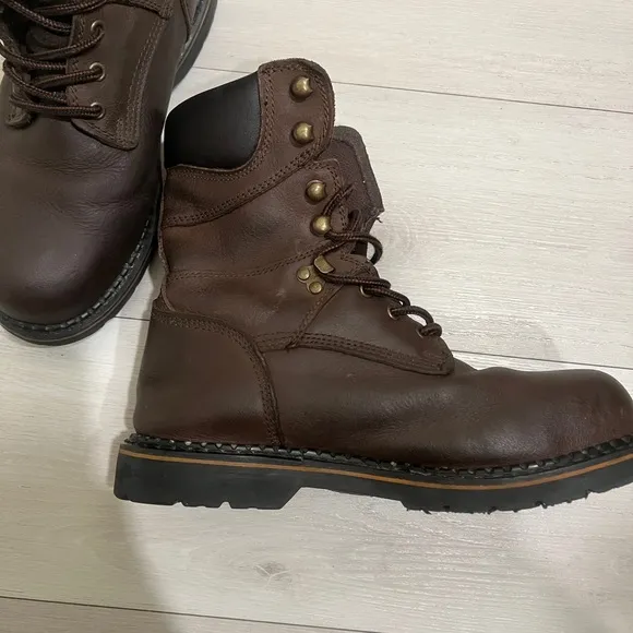 Men's Brown McRae Industrial Steel-Toe Boots 8 1/2