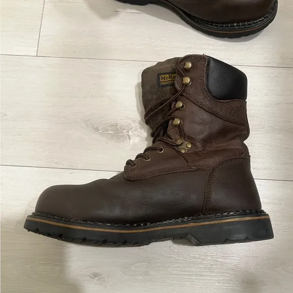 Men's Brown McRae Industrial Steel-Toe Boots 8 1/2