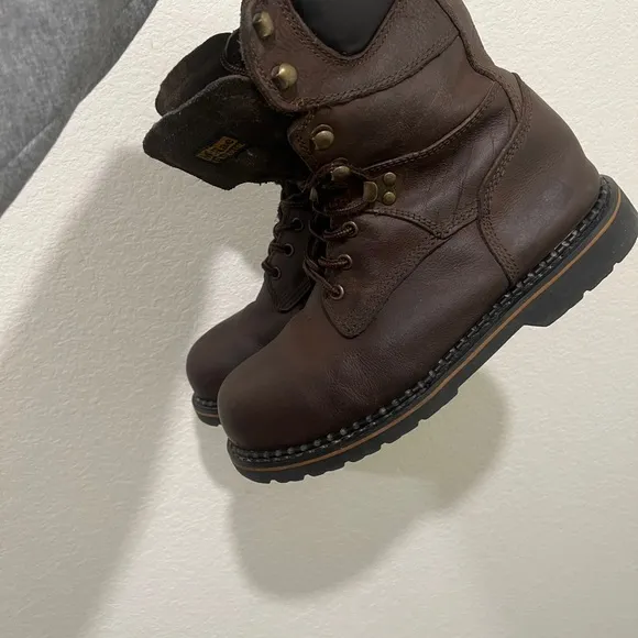 Men's Brown McRae Industrial Steel-Toe Boots 8 1/2