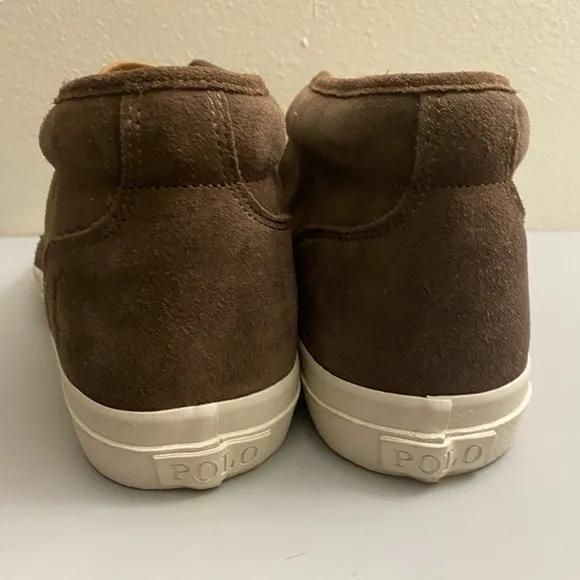 Men's Brown Suede Shoes. Polo Ralph Lauren men's genuine suede sneakers.