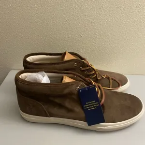 Men's Brown Suede Shoes. Polo Ralph Lauren men's genuine suede sneakers.