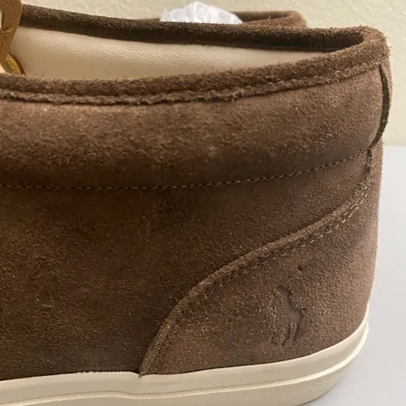 Men's Brown Suede Shoes. Polo Ralph Lauren men's genuine suede sneakers.