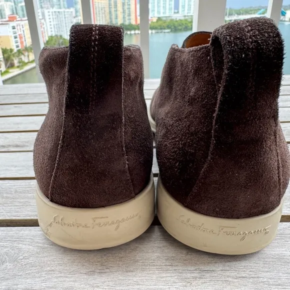 Men's Brown Suede Shoes Salvatore Firragamo