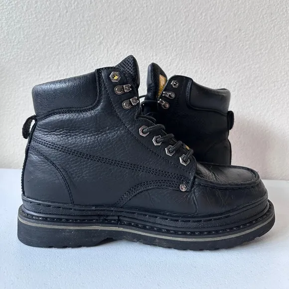 MEN'S CACTUS BLACK STEEL TOE OIL &amp; SLIP RESISTANT WORK BOOT SIZE 10