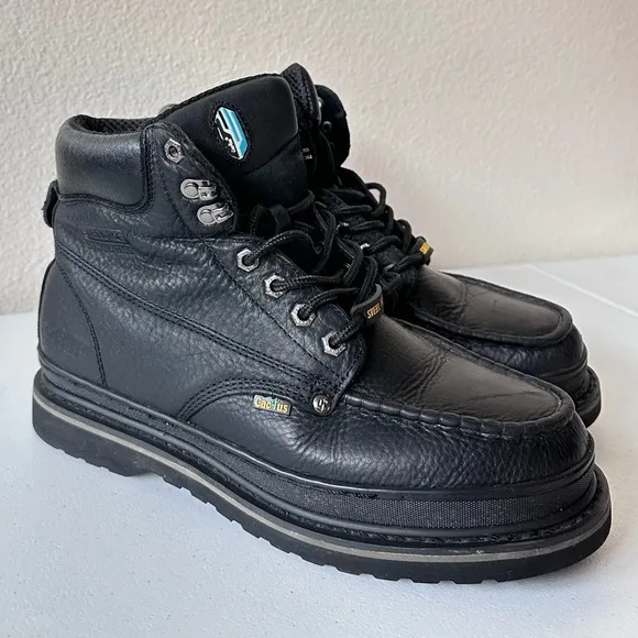 MEN'S CACTUS BLACK STEEL TOE OIL &amp; SLIP RESISTANT WORK BOOT SIZE 10