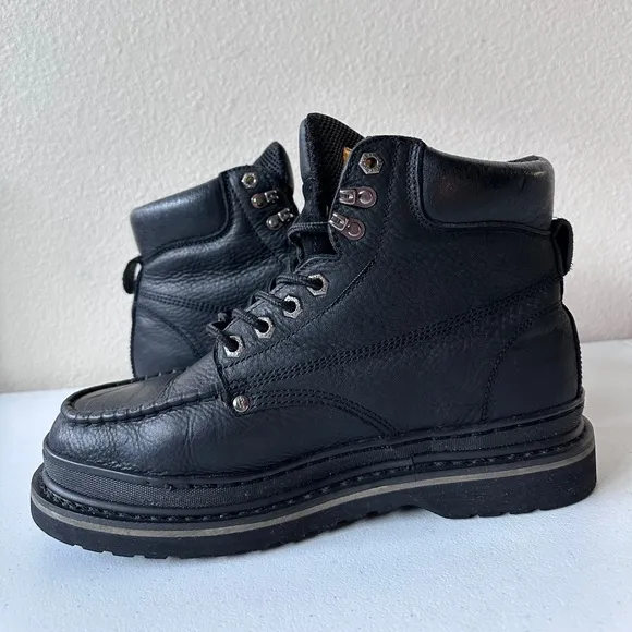 MEN'S CACTUS BLACK STEEL TOE OIL &amp; SLIP RESISTANT WORK BOOT SIZE 10