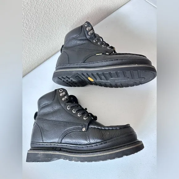 MEN'S CACTUS BLACK STEEL TOE OIL &amp; SLIP RESISTANT WORK BOOT SIZE 10