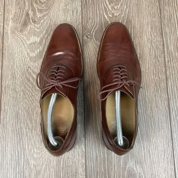 Mens‎ Cole Haan Oxford Dress Shoes Brown Leather  Size 10 M Work EUC
