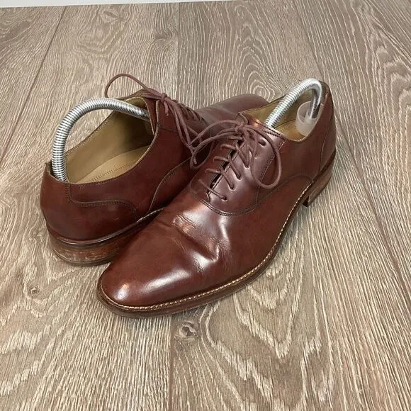 Mens‎ Cole Haan Oxford Dress Shoes Brown Leather  Size 10 M Work EUC