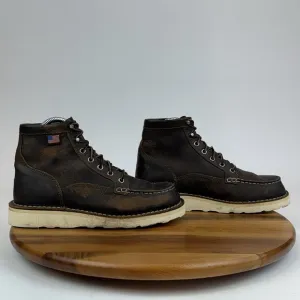 Mens Danner Bull Run Moc Toe 6&quot; Steel Toe Brown Leather Combat Work Boots Size 7