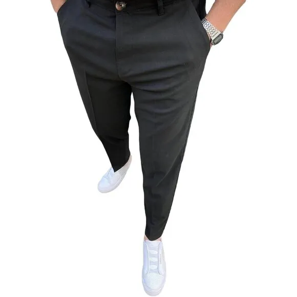 Men's  Dress Pants Slim Fit Plaid Pants Business Suit  Casual  Pants