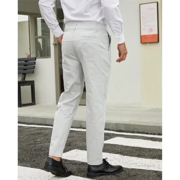 Men's  Dress Pants Slim Fit Plaid Pants Business Suit Pants Casual Golf Pants