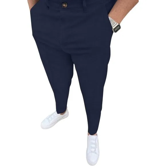Men's  Dress Pants Slim Fit Plaid Pants Business Suit Pants Casual Golf Pants