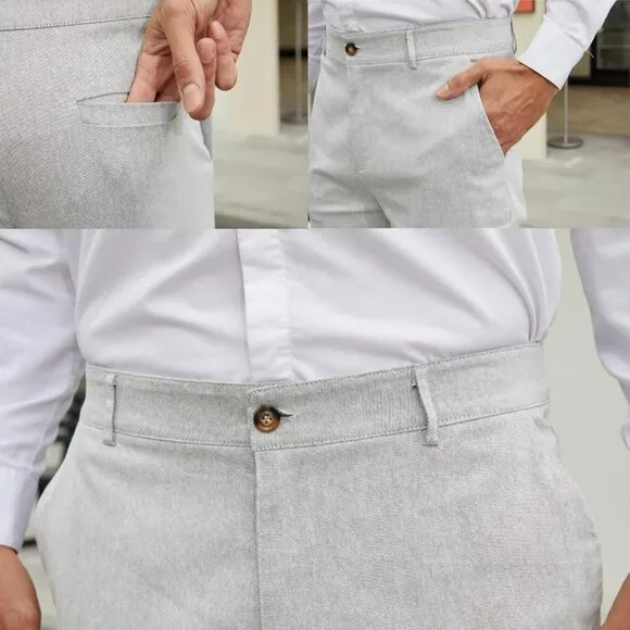 Men's  Dress Pants Slim Fit Plaid Pants Business Suit Pants Casual Golf Pants