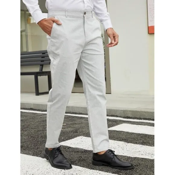 Men's  Dress Pants Slim Fit Plaid Pants Business Suit Pants Casual Golf Pants