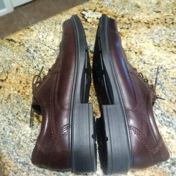 Mens Ecco Lace Up Brown Dress Work Shoes Size 43 (10 US) EUC