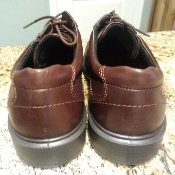 Mens Ecco Lace Up Brown Dress Work Shoes Size 43 (10 US) EUC