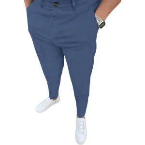 Men's Fashion Stretch Dress Pants Slim Fit Plaid Pants Business pants