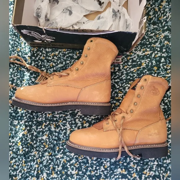 Men's Georgia Boot Leather Work Boots, 10.5