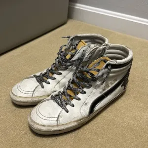 Men’s Golden Goose Distressed Leather High Top Sneakers