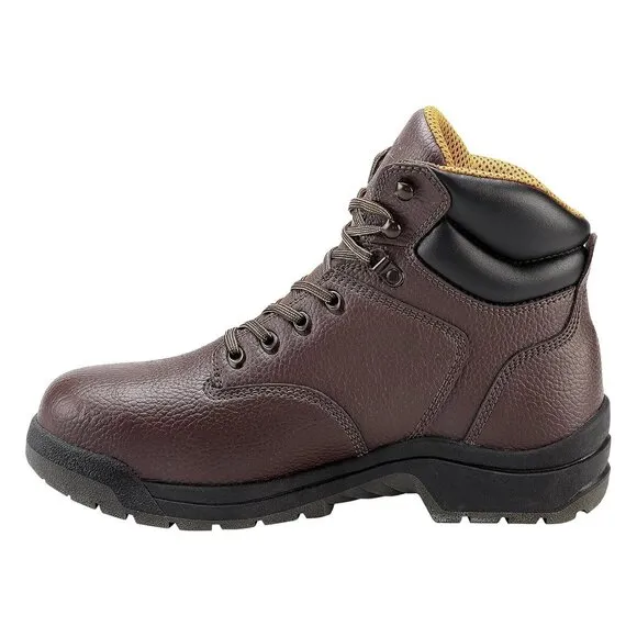 Mens Leather Waterproof 6&quot; Steel Toe Work Boots Slip Resistant Brahma Brown