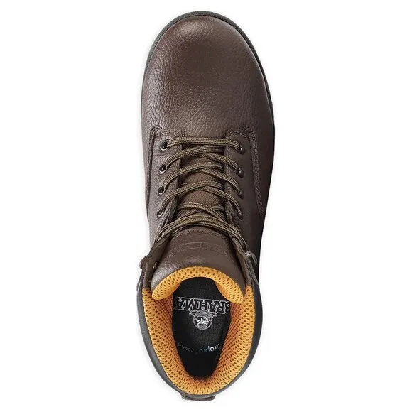 Mens Leather Waterproof 6&quot; Steel Toe Work Boots Slip Resistant Brahma Brown