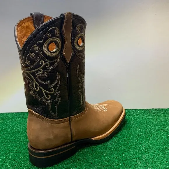 Men’s Mexican Western Cowboy Rodeo Square Toe Boots Bota Vaquera  700
