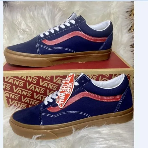 Mens New Vans Blue Old Skool Gum Blue Chilli Pepper Skate Shoes  SZ 8.5 Fast Shi
