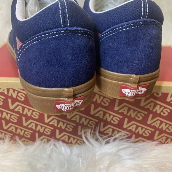 Mens New Vans Blue Old Skool Gum Blue Chilli Pepper Skate Shoes  SZ 8.5 Fast Shi