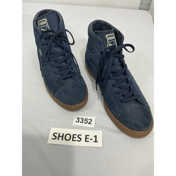 Men’s Puma Blue Suede Size 12 High Top Sneakers