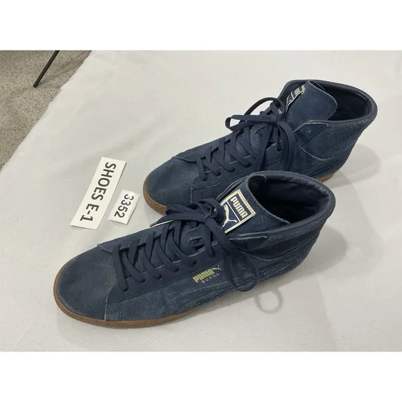 Men’s Puma Blue Suede Size 12 High Top Sneakers