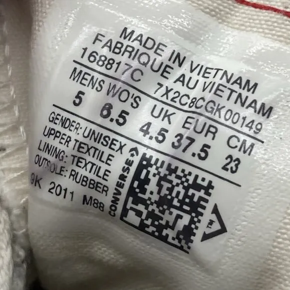 Mens Size 5 Converse Run Star Hike White 168817C Chunky Platform Sneakers