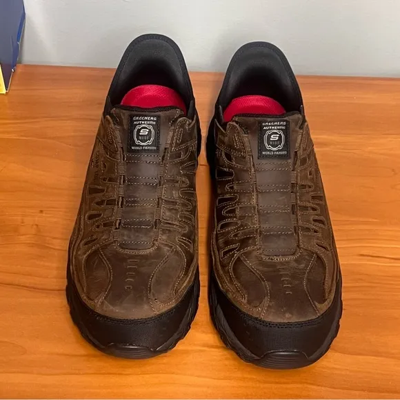 Men's Skechers Slip-ins Work: Holdredge - Ryker Dark Brown Shoes Size 10 Wide