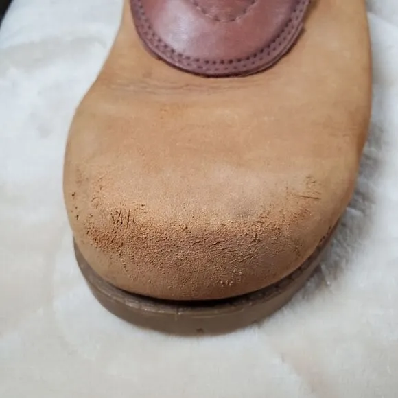 Mens Steel Toe Leather Work Boots. Leather Lined. Oil Resistant. Size 11