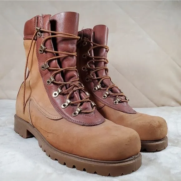 Mens Steel Toe Leather Work Boots. Leather Lined. Oil Resistant. Size 11