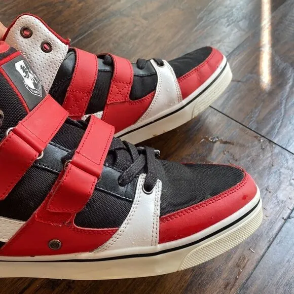 Men's Vlado Knight Red Black White High top sneakers size 12 GUC