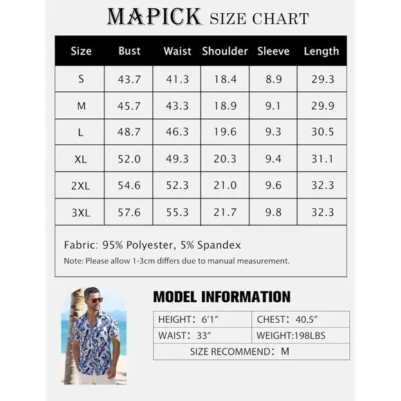 Men's White - Palm Leaf Linen Short Sleeve Button Down Casual Shirt Business