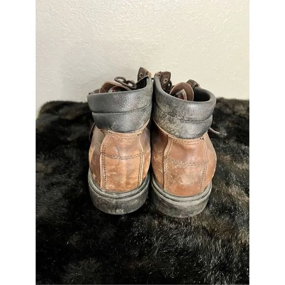 Mens Red Wing Brown Leather Steel Toe BOOTS 13
