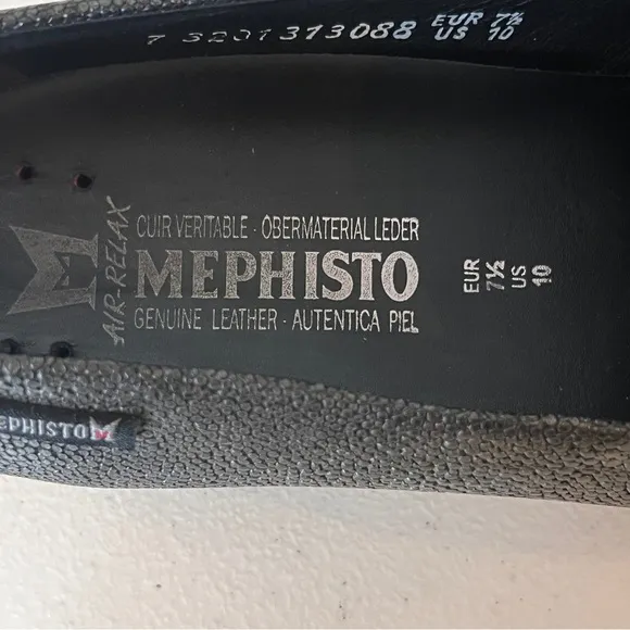 Mephisto Juliana Moccasin Air-Relax Genuine Leather Grey Loafers Womens Size 10