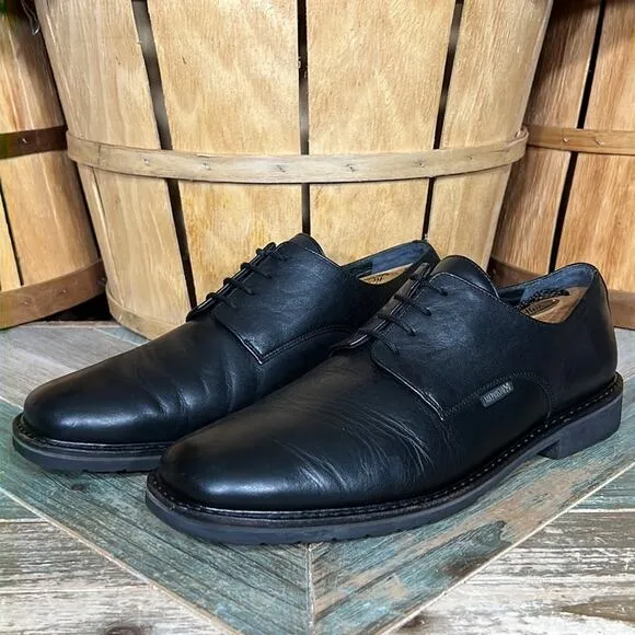 Mephisto Marlon Black Leather Lace-Up Comfort Derby Oxfords Shoes Mens Size 11.5