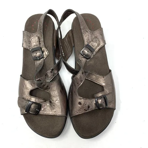 Mephisto Women's 40 US 10 Bronze Metallic Sling Back Sandals Adjustable Comfort