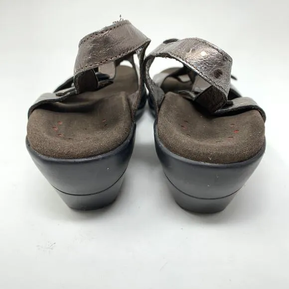 Mephisto Women's 40 US 10 Bronze Metallic Sling Back Sandals Adjustable Comfort