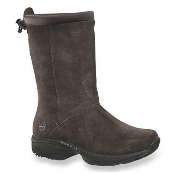 Merrell Primo Chill Massif tall chocolate Suede boots shoes sz 7