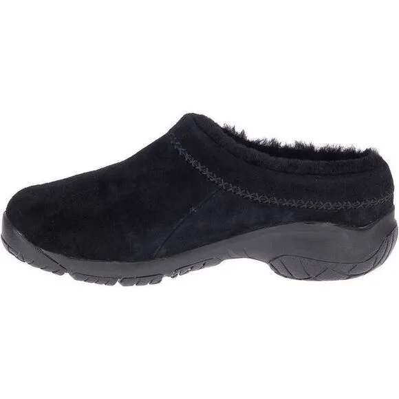 Merrell Encore Ice 4 J002028W Clog Womens Black Suede Slip On Comfort Shoes PD30