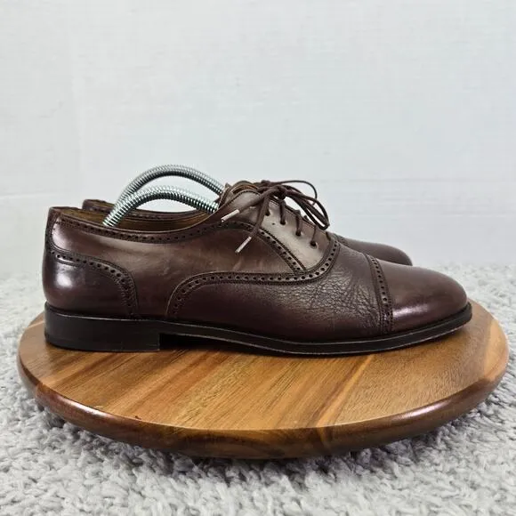 Mezlan Florence Brown Cap Toe Brogue Office Work Oxford Dress Shoes Mens 9 M