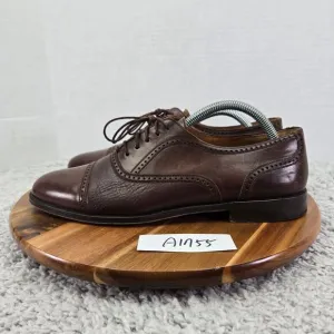 Mezlan Florence Brown Cap Toe Brogue Office Work Oxford Dress Shoes Mens 9 M