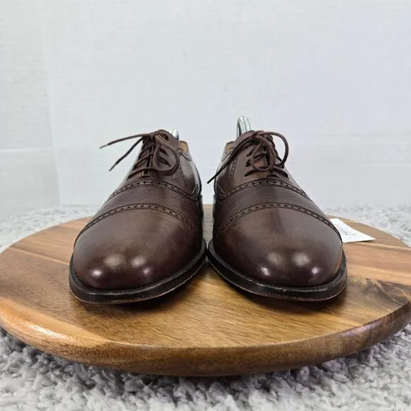 Mezlan Florence Brown Cap Toe Brogue Office Work Oxford Dress Shoes Mens 9 M